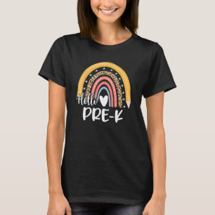 Pre K Rainbow Team Hello Pre K Rocks Squad Teacher T-Shirt