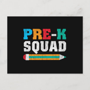 Pre-K Squad Back To School Preschool Student Gift Postcard