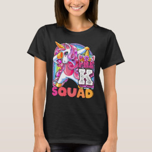 Pre K Squad Dabbing Unicorn Back To School Girls T-Shirt