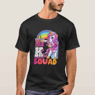 Pre K Squad Dabbing Unicorn Back To School Girls T-Shirt