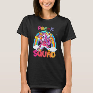 Pre K Squad Dabbing Unicorn Cute Back To School T-Shirt
