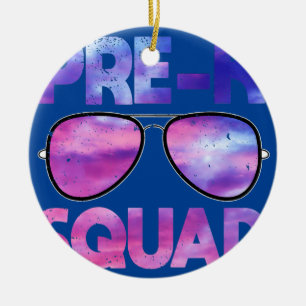 Pre k Squad Preschool Back To School Teacher Ceramic Ornament