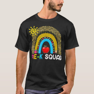 Pre-K Squad Preschool Squad Teacher Funny Rainbow T-Shirt