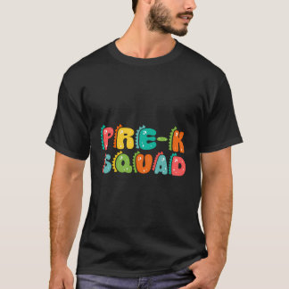 Pre-K Squad Retro Dinosaur Alphabet Back To School T-Shirt