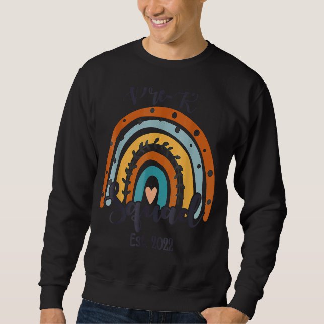 Pre K Squad Student Teacher Boho Rainbow Sweatshirt (Front)