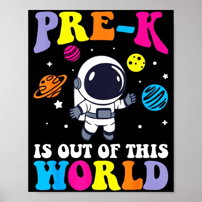Pre-k student teacher astronaut space back to poster (Front)