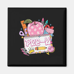 Pre-k Teacher Back To School Apple Notebook Retro  Magnet