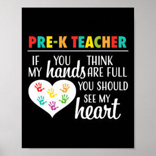 Pre K Teacher Cute Heart Appreciation Tee For Wome Poster