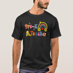 Pre K Teacher Cute Rainbow Flower School Bag T-Shirt
