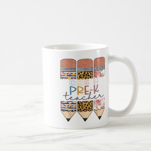 Pre-k Teacher Fun Leopard Pencil Happy First Day O Coffee Mug