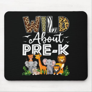 Pre-k Teacher, Kids Byck To School Wild About Pre- Mouse Pad