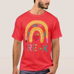 PRE-K Teacher Pancil Rainbow Back To School T-Shir T-Shirt