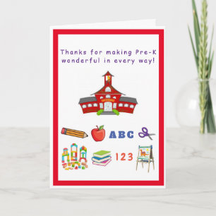 Pre-K Teacher/Staff Appreciation Card