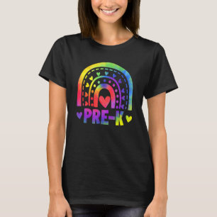 Pre K Teacher Student Tie Dye Rainbow  Back To Sch T-Shirt