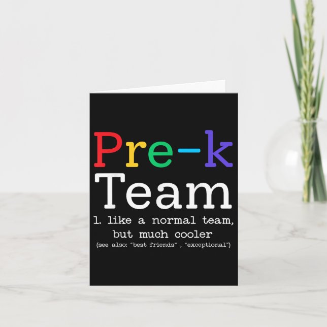 Pre-k Teacher Team Like A Normal Preschool Back To Card (Front)