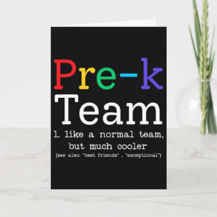 Pre-k Teacher Team Like A Normal Preschool Ck To S Card