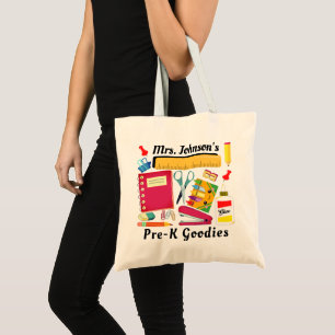 Pre-K Teacher's School Supplies Tote Bag