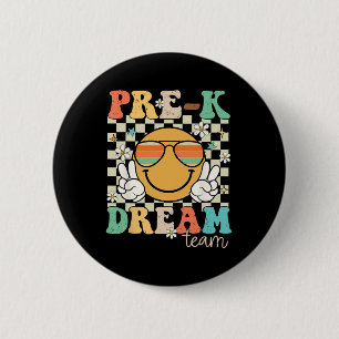 Pre-k Team Dream Teacher Retro Preschool Back To S 6 Cm Round Badge