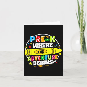 Pre-k Where Adventure Begins First Day Prek Teache Card