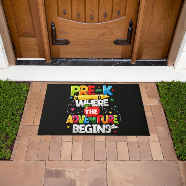 Pre-K Where The Adventure Begins Back to School Doormat (Outdoor)