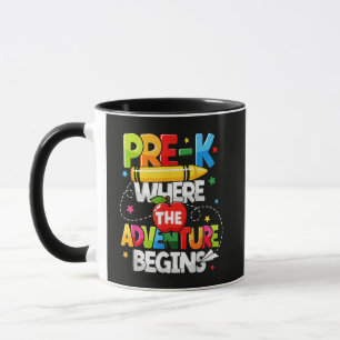 Pre-K Where The Adventure Begins Back to School Mug