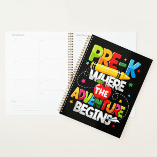 Pre-K Where The Adventure Begins Back to School Planner