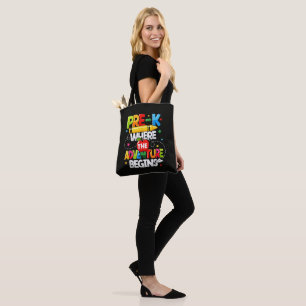 Pre-K Where The Adventure Begins Back to School Tote Bag