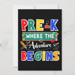 Pre-K Where The Adventure Begins Funny School Invitation