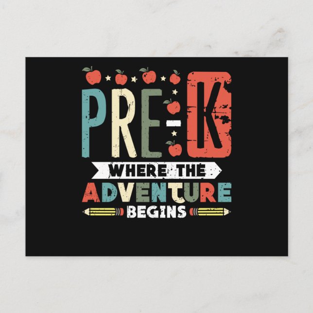 Pre-K Where the Adventure Begins Postcard (Front)