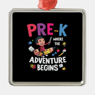 Pre Kindergarten Adventure Begins Metal Ornament