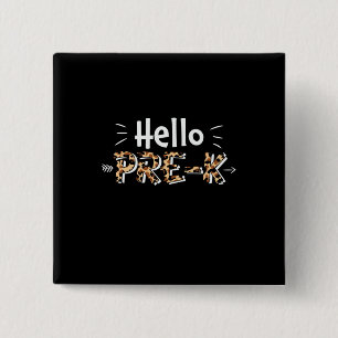 Pre Kindergarten Hello Pre Kindergarten Leopard 15 Cm Square Badge