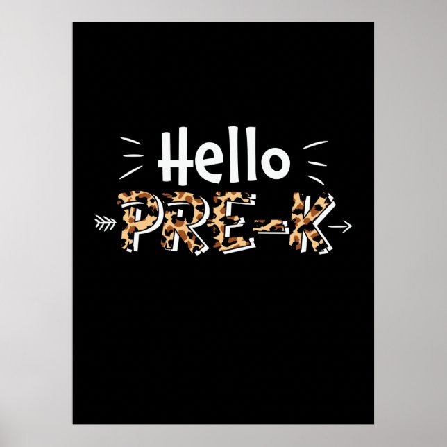 Pre Kindergarten Hello Pre Kindergarten Leopard Poster (Front)