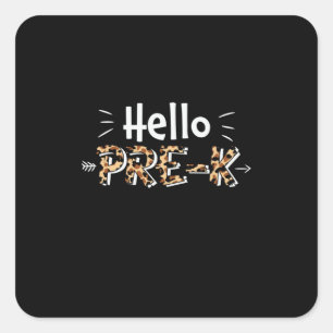 Pre Kindergarten Hello Pre Kindergarten Leopard Square Sticker