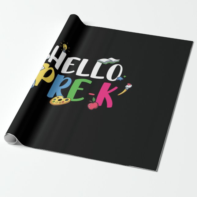 Pre Kindergarten Hello Pre Kindergarten Wrapping Paper (Unrolled)