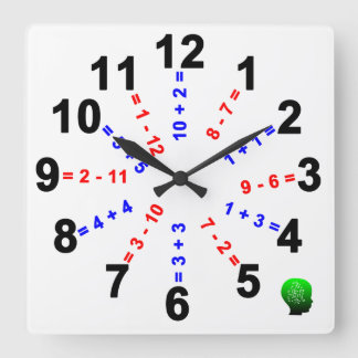Pre-Kindergarten & Kindergarten Math Clock--square Square Wall Clock