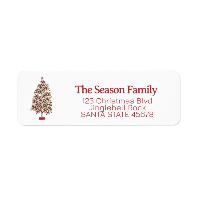 Pre owned Christmas tree address label Return Address Label (Front)