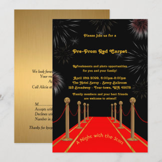 Pre-Prom invitation, Pre Prom,Red-Carpet,15th,16th Invitation