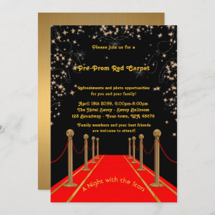 Pre-Prom invitation, Pre Prom,Red-Carpet,15th,16th Invitation