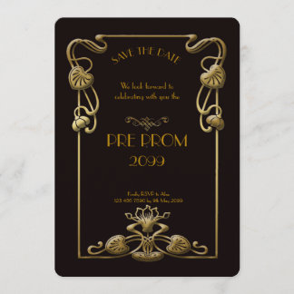 Pre PromJunior, Great Gatsby, Gold, black Save The Date