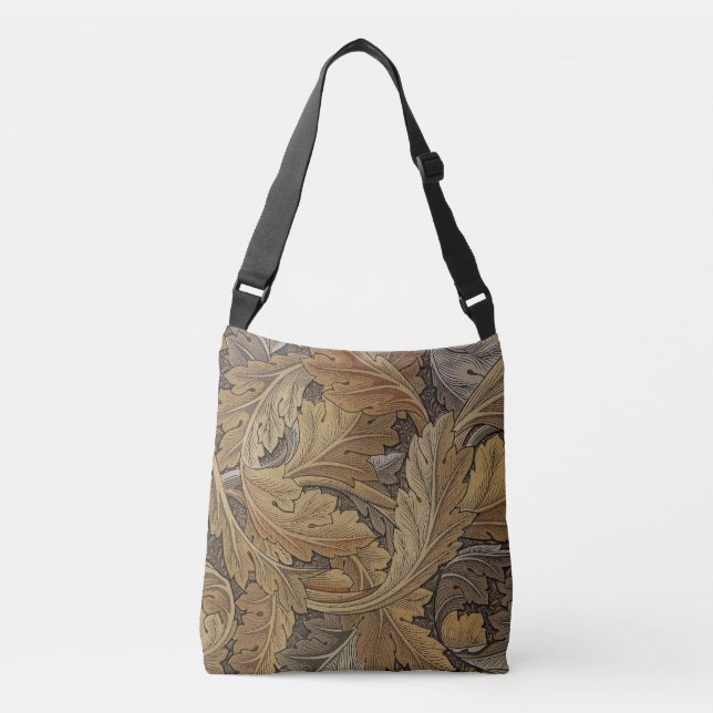 Pre-Raphaelite Acanthus Pattern In Neutrals Crossbody Bag (Front)