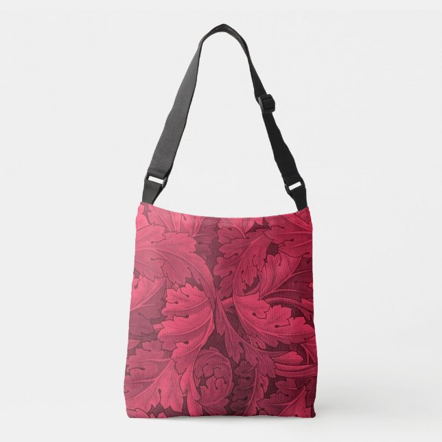 Pre-Raphaelite Acanthus Pattern In Reds Crossbody Bag (Front)