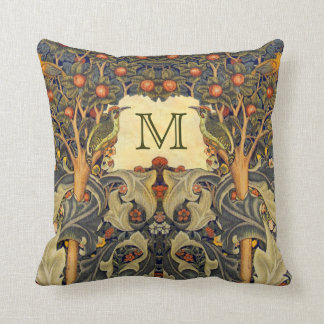 Pre Raphaelite Wm. Morris CUSTOMIZABLE MONOGRAM Cushion