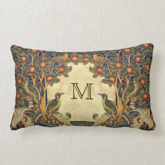 Pre Raphaelite Wm. Morris CUSTOMIZABLE MONOGRAM Lumbar Cushion