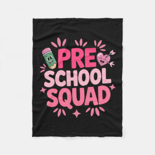 Pre School Squad Funny Teacher Fleece Blanket