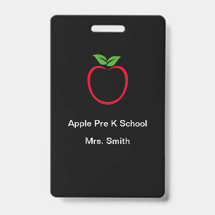 Pre School Teacher Template ID Badge