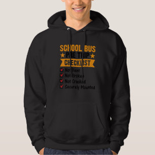 Pre Trip Checklist School Bus Driver Vintage Appar Hoodie