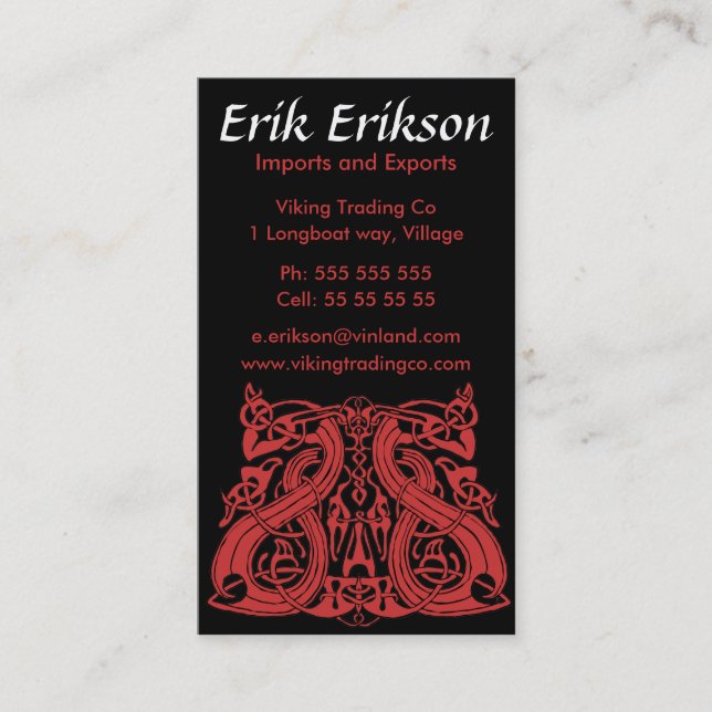 Pre Viking Blue, business card template (Front)