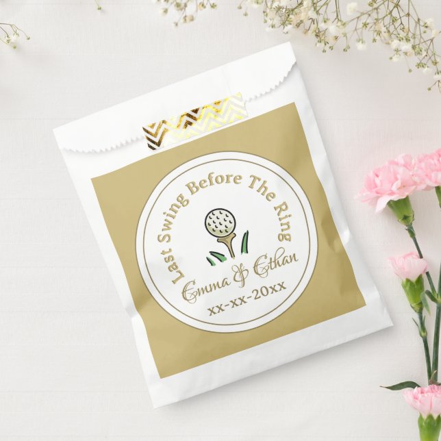 Pre-Wedding Golfing Party Weekend White Gold Favour Bag (Sealed)