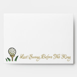 Pre-Wedding Golfing Party White Gold Last Swing  Envelope