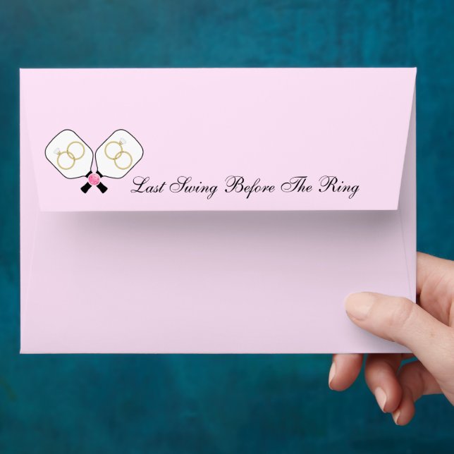Pre-Wedding Pickleball Pale Pink Personalised Note Envelope (Hand)